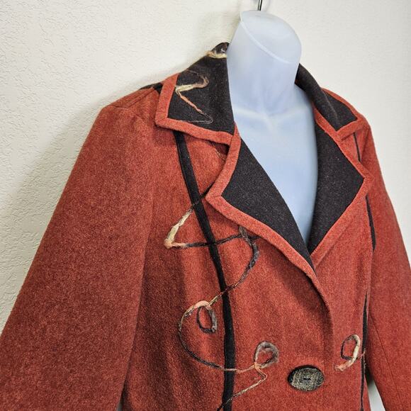VTG Womens M Blazer Wool Jacket 80s Canvasbacks Abstract Art To Wear Lagenlook - Picture 6 of 16